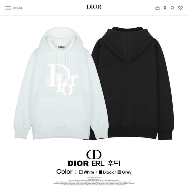 DIOR 디올 ERL 특양면후디