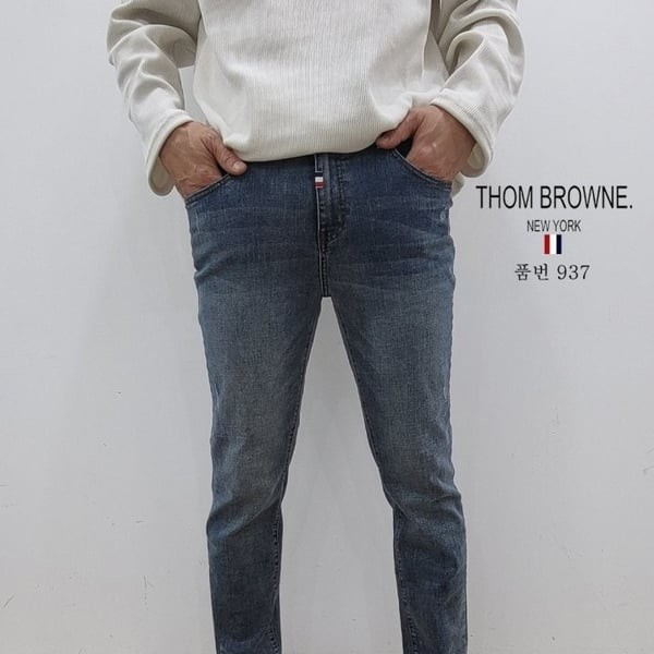THOM BROWNE 톰브라운 슬림 일자 청바지