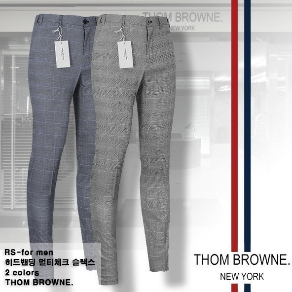 THOM BROWNE 톰브라운 히든 밴딩 멀티 체크 슬랙스