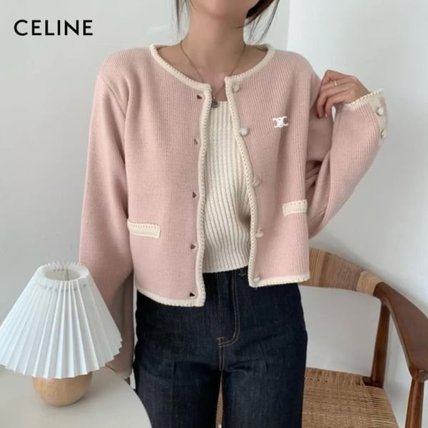 CELINE 셀린느 로맨틱 라운드넥 니트자켓