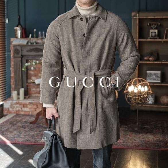 GUCCI 구찌 헤링본 맥코트