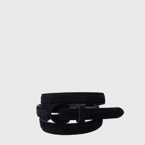 [MONOHA] / ☆ 24FW Suede belt / 2 colors Exclusive] Suede belt (black / pink) : MONOHA