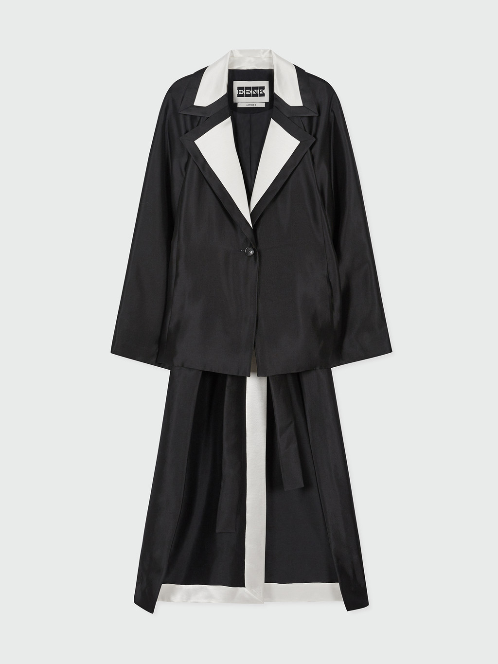 【EENK】送料/関税込 24FW ZENIA Unbalanced Long Coat - Black ZENIA Unbalanced Long Coat - Black : EENK SHOP