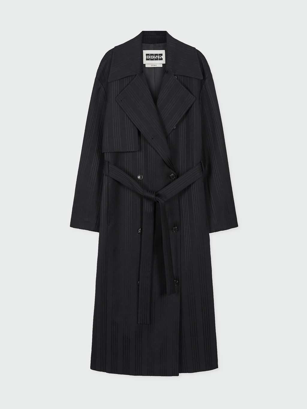 ZEIDIA Oversized Belted Trench Coat - Black : EENK