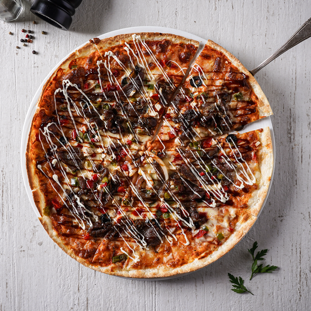 <b>석쇠불고기 피자</b><br><span style="color: rgb(195, 6, 47);">  Bulgogi pizza </span>