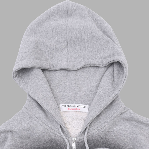 THE MUSEUM VISITOR★HEART PRINTED HALF EMBLEM ZIP-UP HOODIE THE MUSEUM VISITOR☆HEART PRINTED HALF EMBLEM ZIP-UP HOODIE