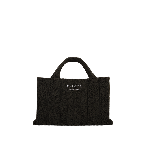 【PLEATS MAMA】 Poodle Shoulder Bag BLACK POODLE OVERSIZED TOTE BAG CHARCOAL : PLEATSMAMA: Sustainable