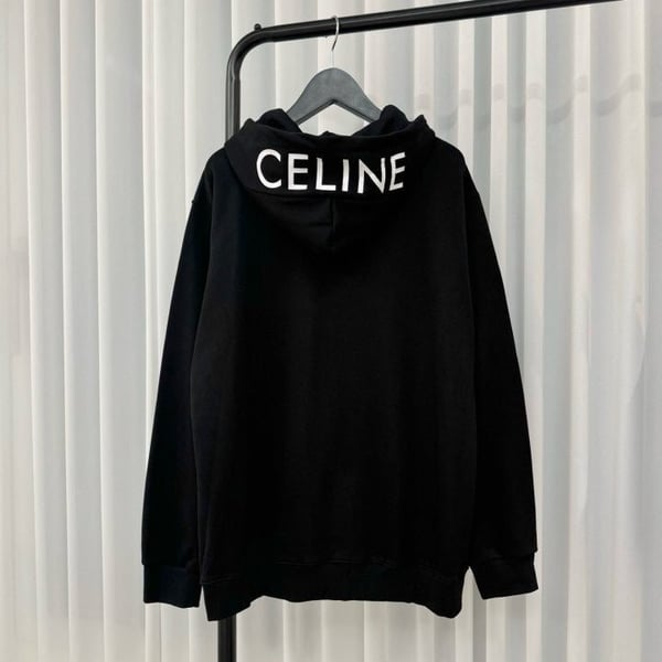 CELINE 셀린느 코튼 플리스 로고 후드 집업