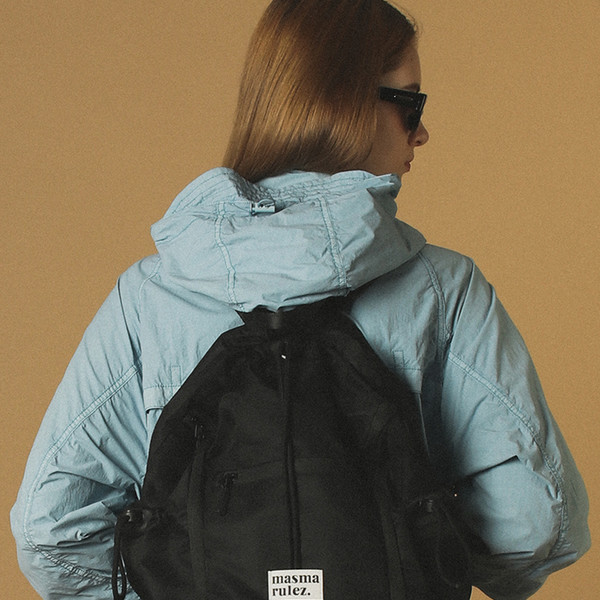 ★masmarulez★ Zipper string backpack _ Black Zipper string backpack _ Black : Masmarulez [마스마룰즈]