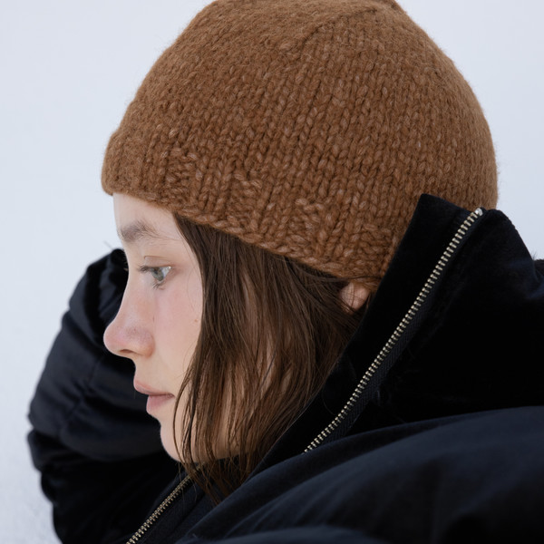 Alpaca hat (ivory / brown / gray / black) : MONOHA