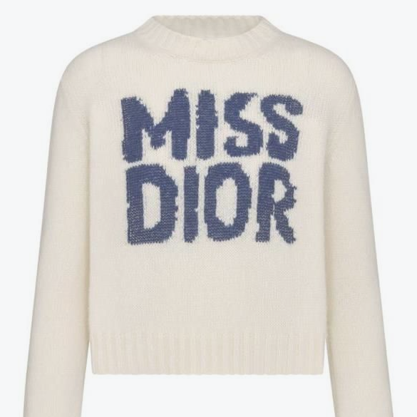 DIOR 디올 미스 그래피티 모티프 에크루 캐시미어 실크 니트 스웨터  ▶매장-300만원◀