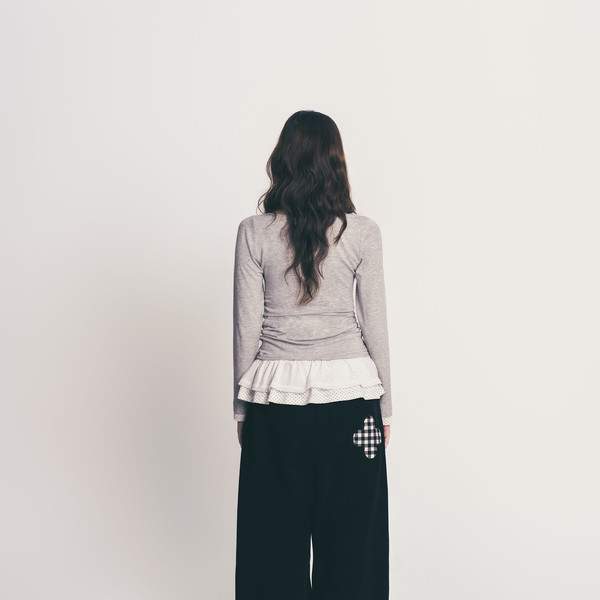 check folding sweatpants / black : Fazed