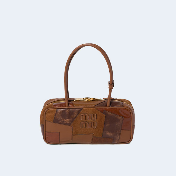 미우미우 보 가죽백 패치워크 백