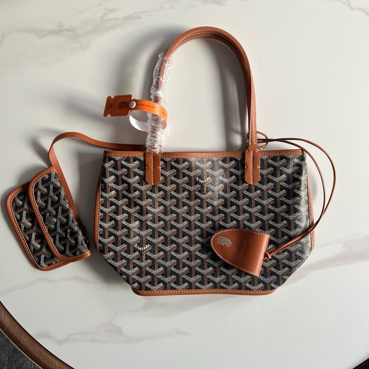 고야드 앙주 백 미니 블랙탄 블랙