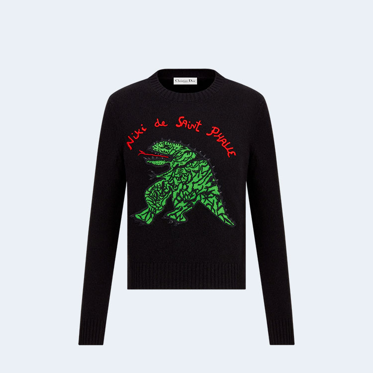디올 엠브로이더드 스웨터 블랙