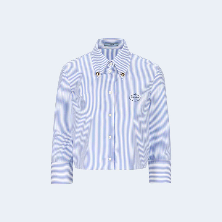 프라다 버튼업 스트라이프 셔츠