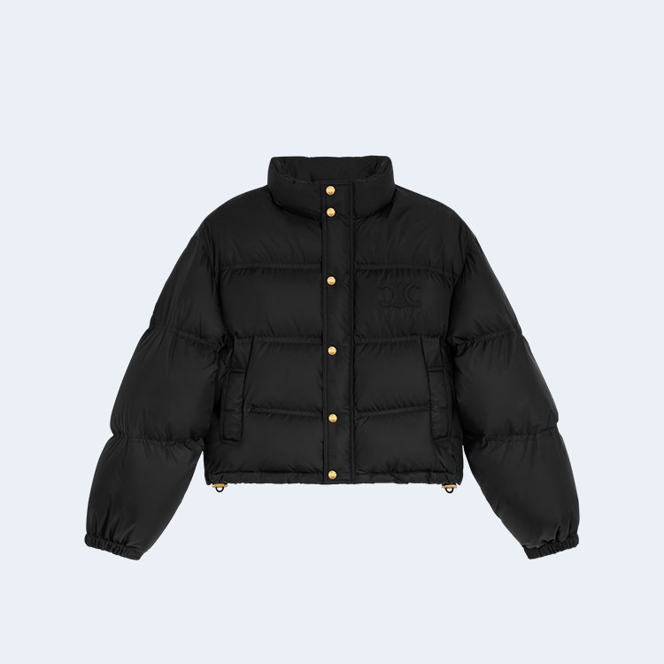 셀린느 트리옹프 크롭 다운 패딩 자켓 블랙