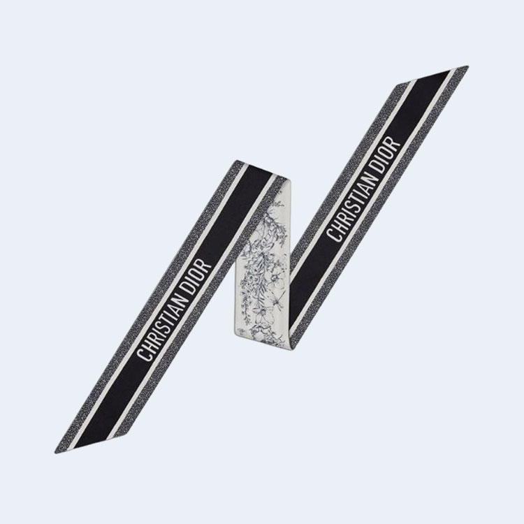 디올 화이트 트왈 드 주이 플라워 미차 스카프