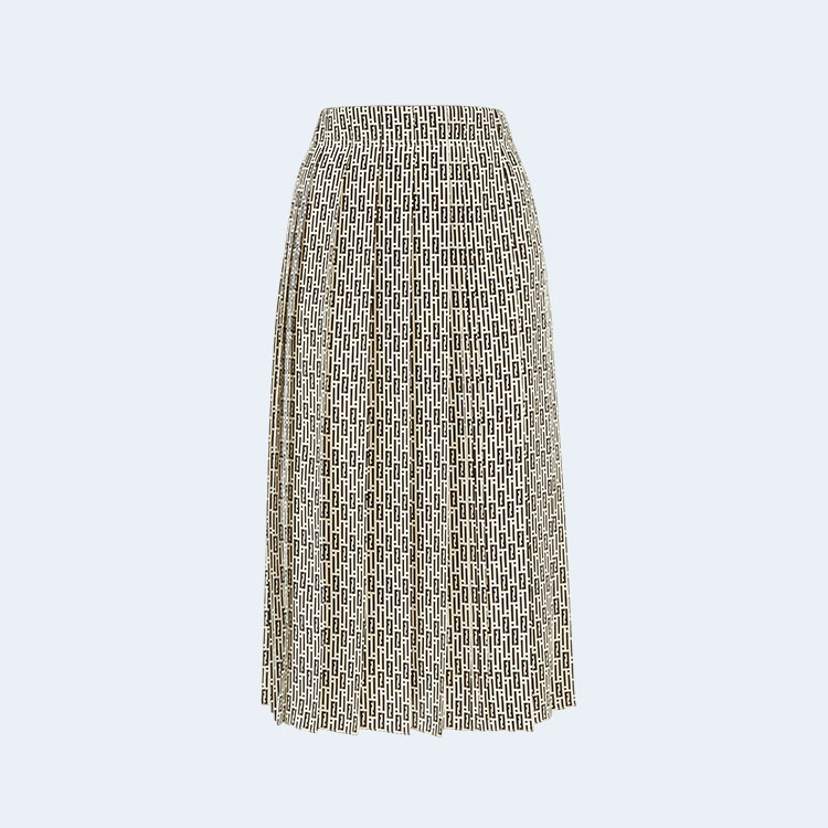 펜디 프린트 크레이프 드 신 스커트