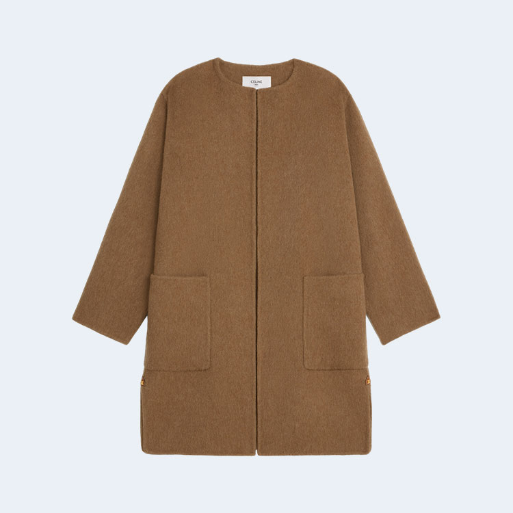 셀린느 퓨어 칼라 브러시드 코트