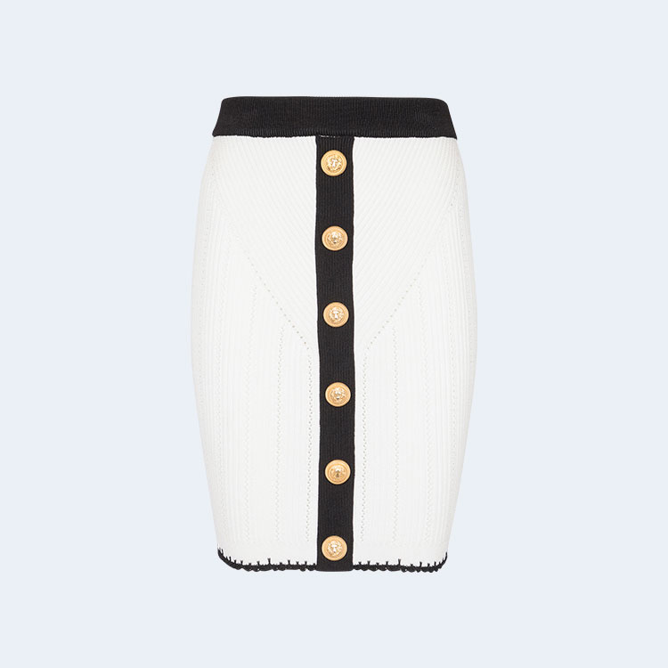 발망 니트 스커트 화이트