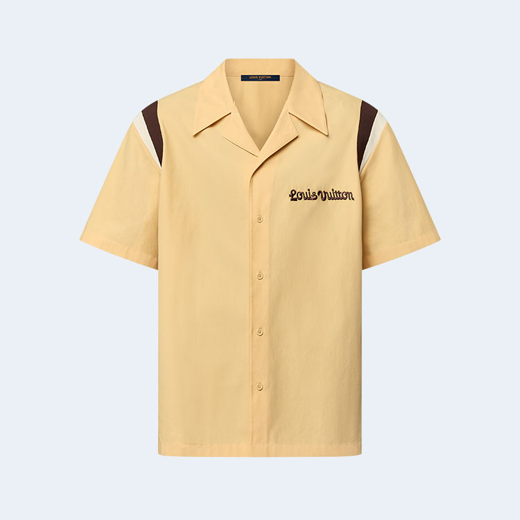 루이비통 엠브로이더리 숏 슬리브드 코튼 보울링 셔츠