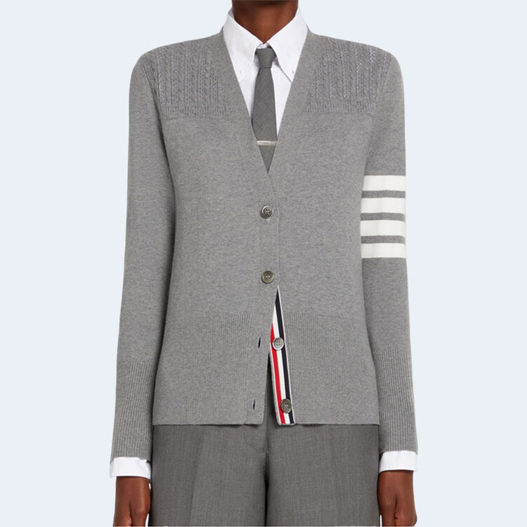 톰브라운 헥터 메달리온 가디건 그레이