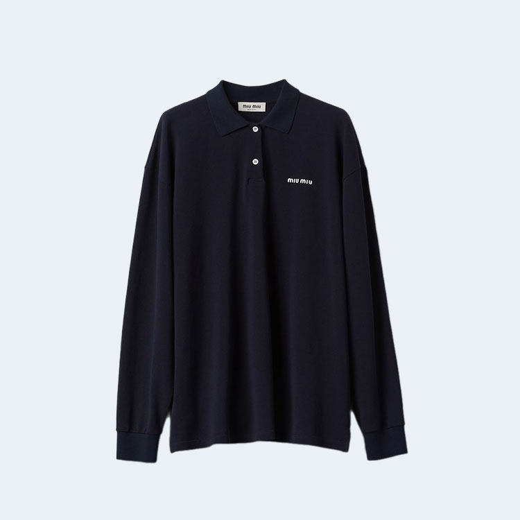 미우미우 코튼 피케 폴로 셔츠