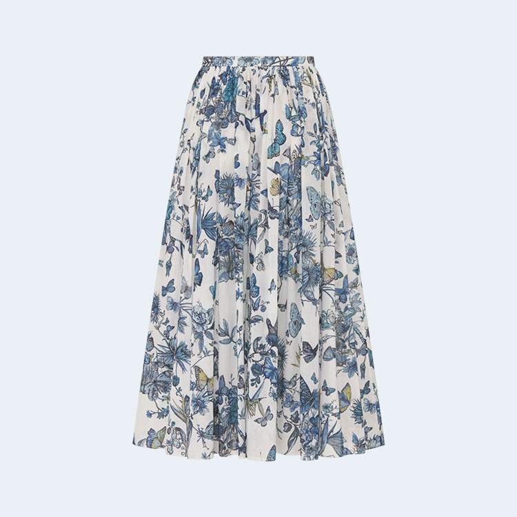 디올 토일 드 주이 플레어 미디 스커트