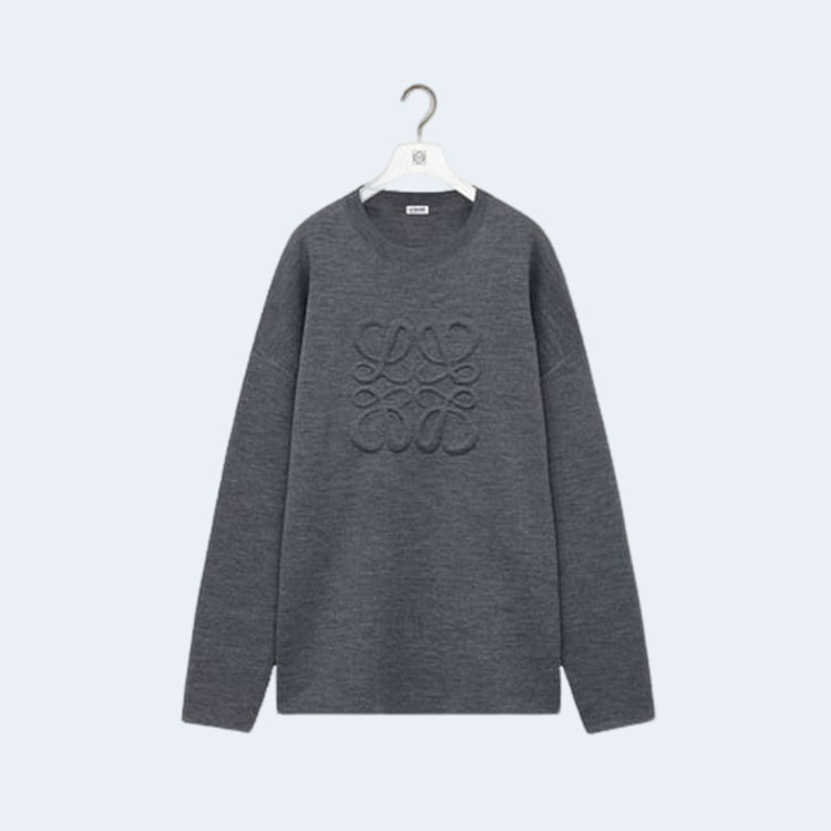 로에베 애너그램 울 스웨터 그레이