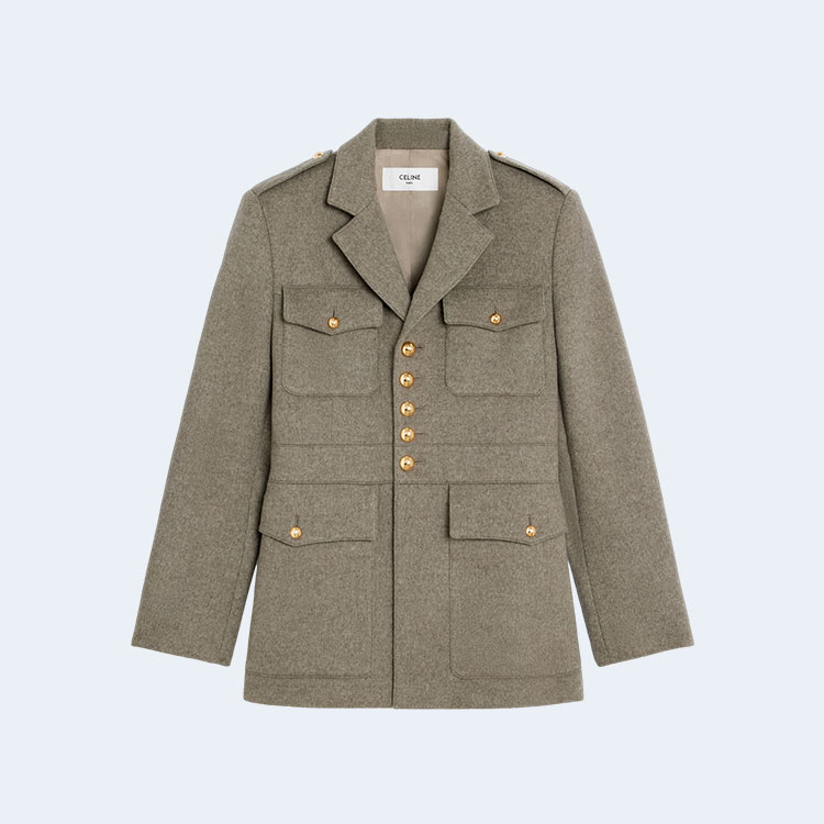 셀린느 사하리엔 다이애그널 캐시미어 자켓