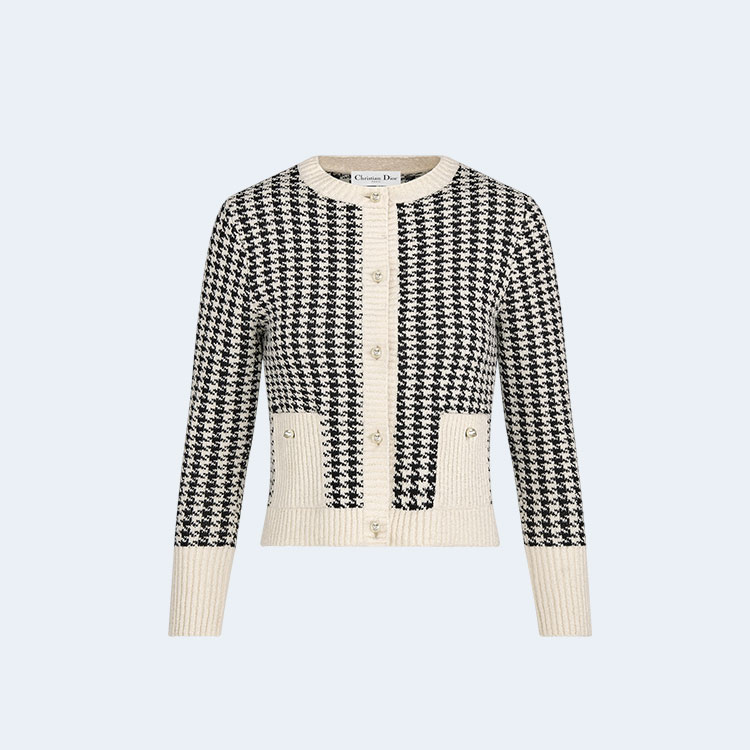 디올 하운즈투스 코튼 니트 자켓
