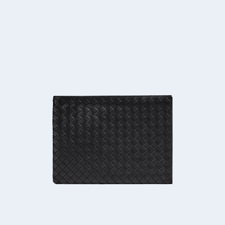 보테가 베네타 인트레치아토 하프지퍼 파우치