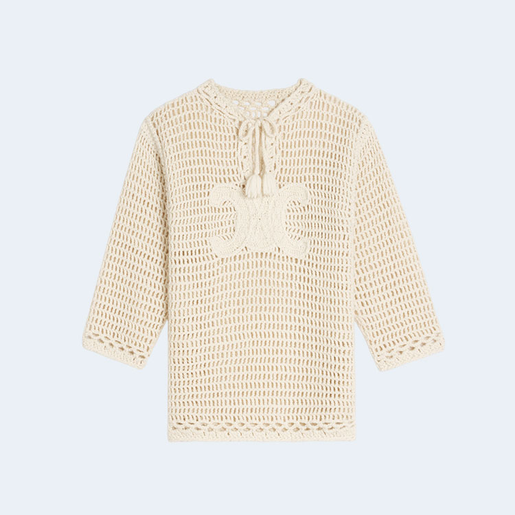 셀린느 바자 튜닉 크로셰 울 니트