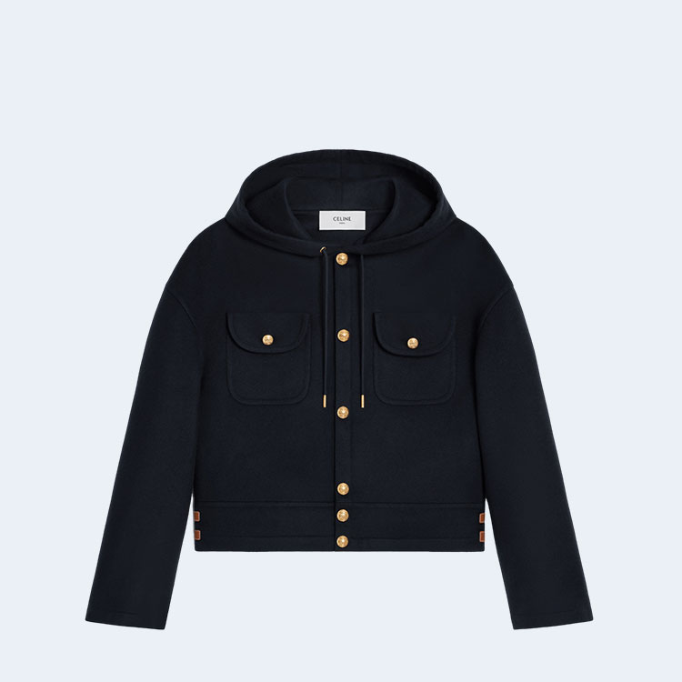 셀린느 더블 페이스 캐시미어 후드 자켓