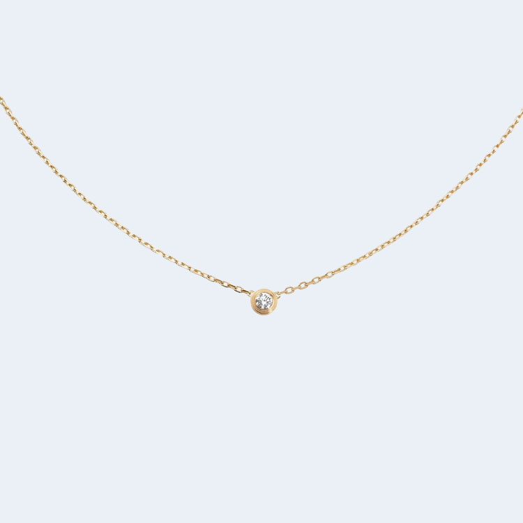 까르띠에 다무르 옐로우 골드 다이아몬드 목걸이 B7215800