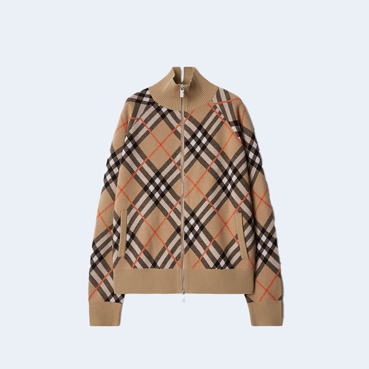 버버리 체크 울 모헤어 블렌드 재킷