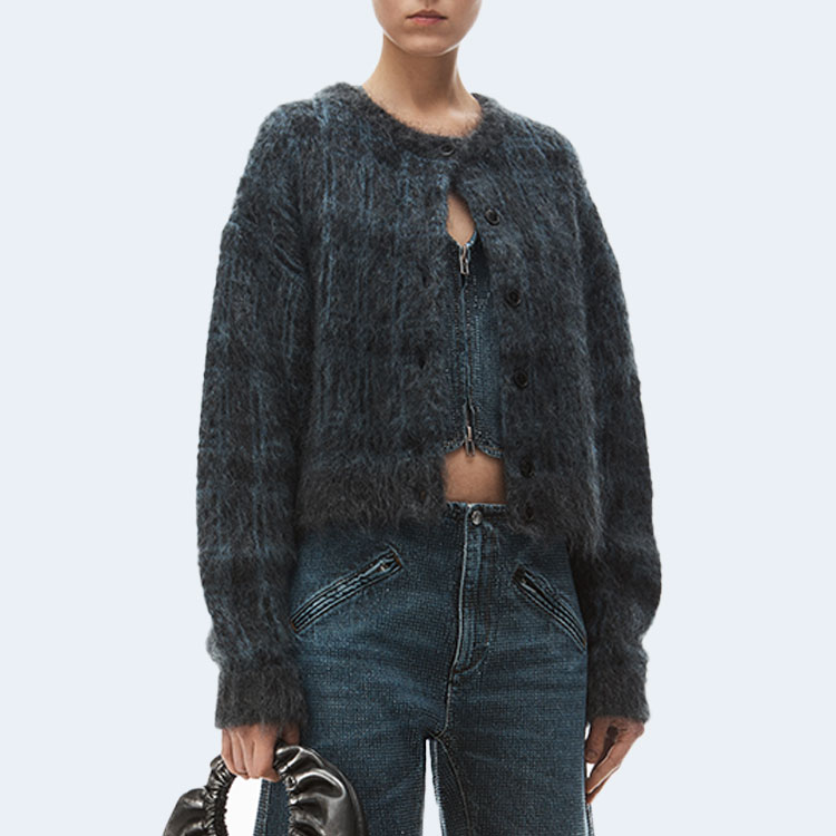 알렉산더왕 자카드 니트 플래드 가디건