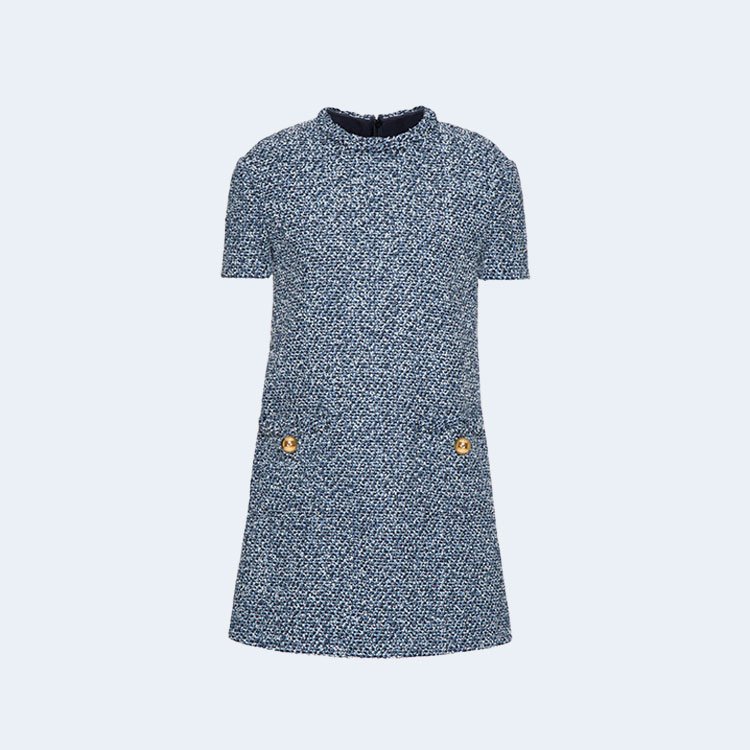 발렌티노 텍스처 트위드 데님 쇼츠 드레스