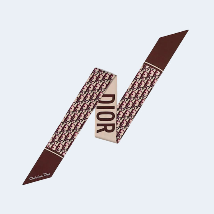 디올 오블리크 트윌리 버건디 미차 스카프