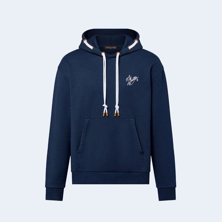 루이비통 코튼 저지 후드 네이비 블루