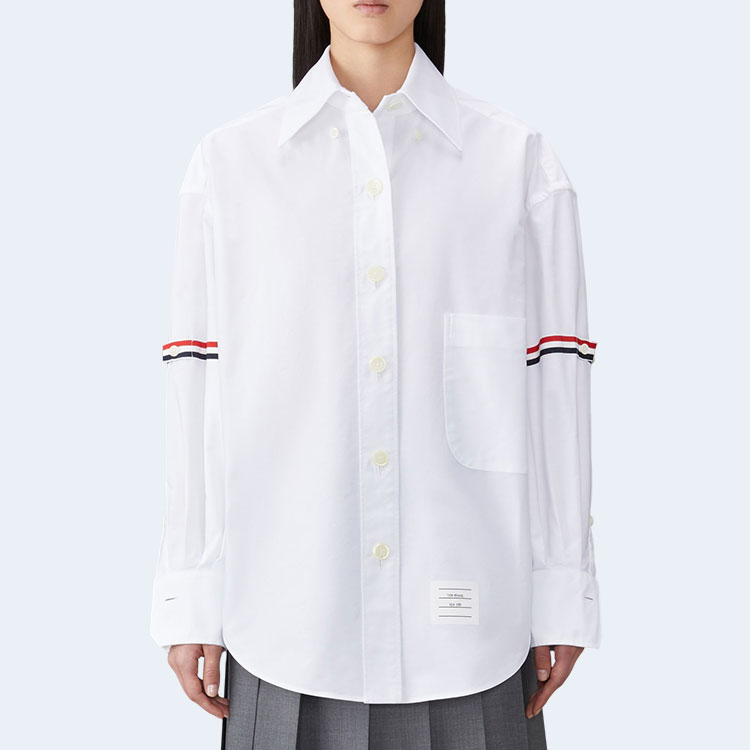 톰브라운 RWB 스트라이프 디테일 셔츠 화이트