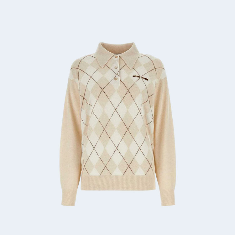 미우미우 캐시미어 니트 폴로 셔츠