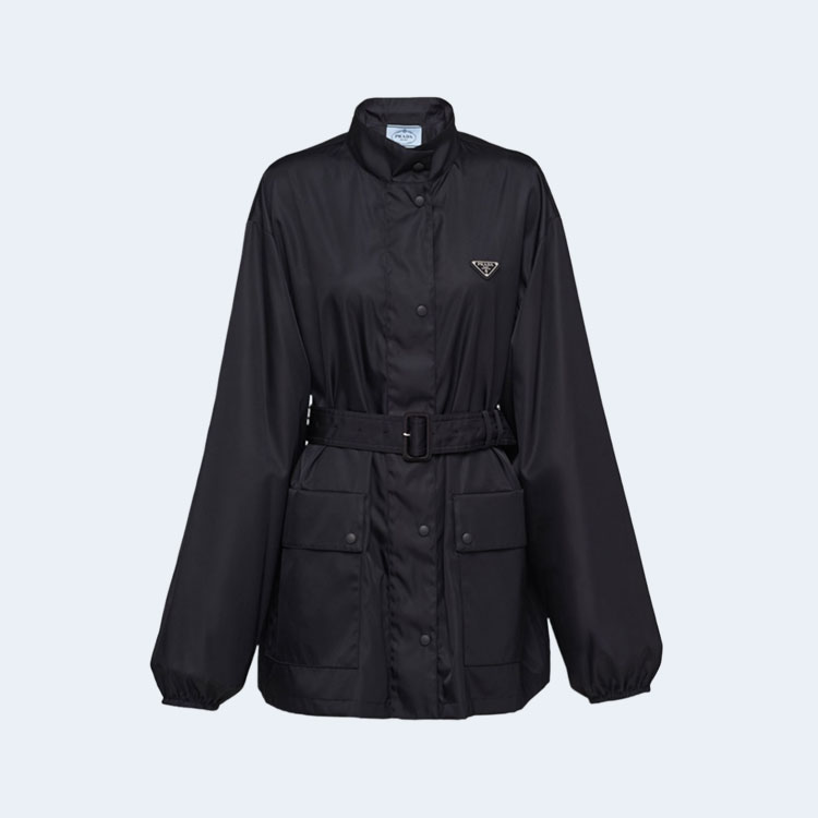 프라다 리제너레이티드 나일론 레인 코트
