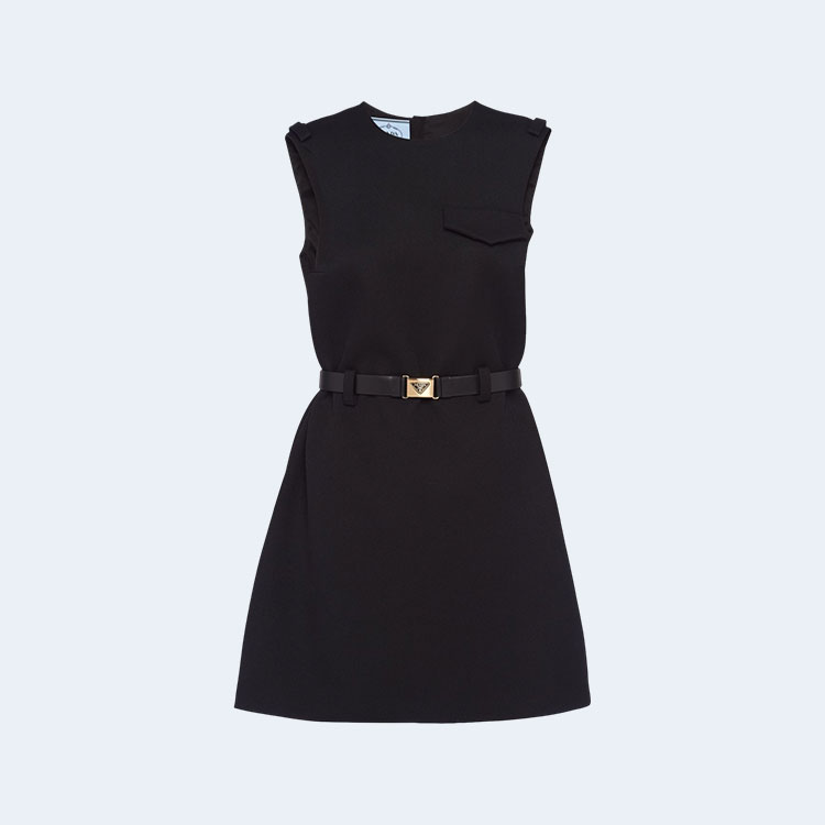 프라다 벨트 울 미니 드레스