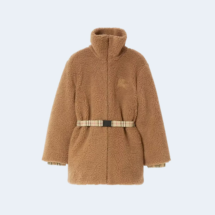 버버리 엠브로이더리 울 블렌드 코트 브라운