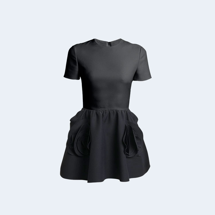 발렌티노 가라바니 로제트 플레어 미니 드레스