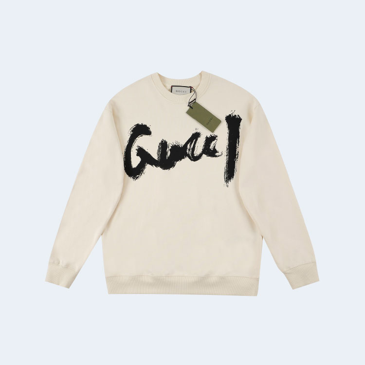 구찌 x 발렌시아가 코튼 저지 스웨트셔츠 화이트