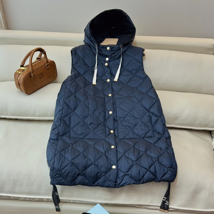 막스마라 트레파 롱 베스트 패딩 네이비