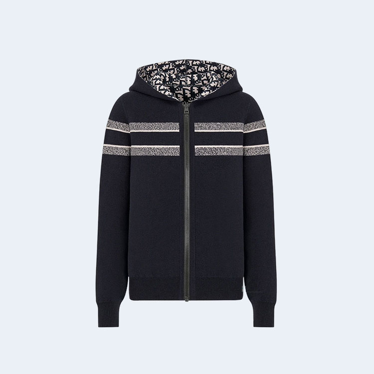 디올 리버서블 후드 지퍼 가디건